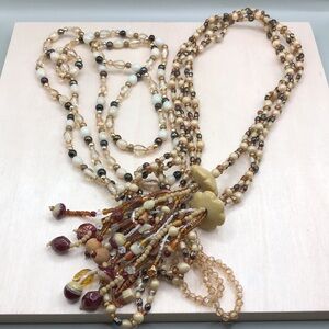 Vintage lariat tie bolo wrap extra long statement style necklaces-artisan